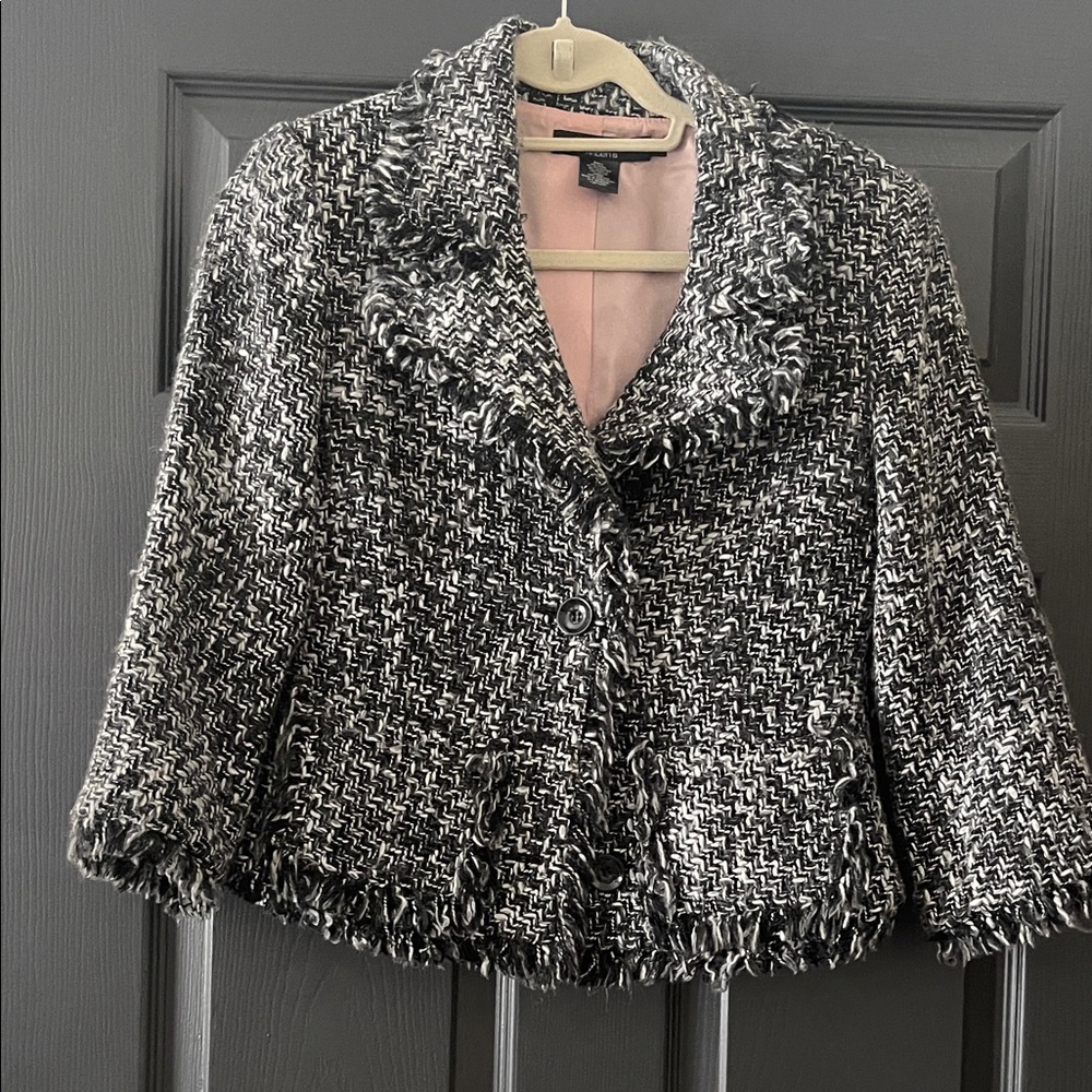 Arden B Monochrome Tweed Blazer